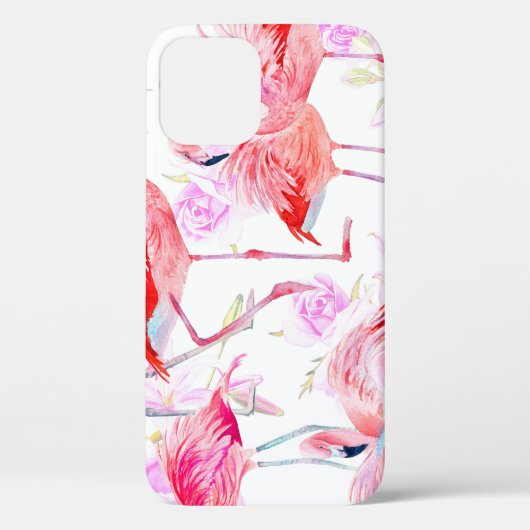Flamingo Roos: Waterverf vogelbloem Case-Mate iPhone Case (Achterkant)