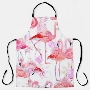 Flamingo Roos: Waterverf vogelbloem Schort
