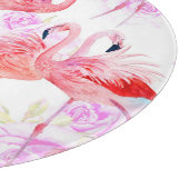 Flamingo Roos: Waterverf vogelbloem Snijplank (Hoek)