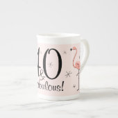 Flamingo Roze 40 en Fabulous! bone china mok (Voorkant rechts)
