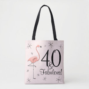 Flamingo Roze '40 en Fabulous!' overal tote tas