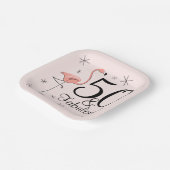 Flamingo Roze 50 en Fabulous vierkant papier bord (Gebogen)