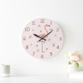 Flamingo Roze aantalklok rond Grote Klok (Huis)