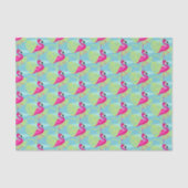 Flamingo roze aqua blauwgroen vogelpapier tissuepapier (Voorkant)