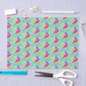 Flamingo roze aqua blauwgroen vogelpapier tissuepapier (Craft)