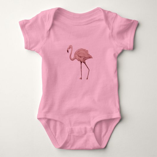Flamingo Roze Baby Bodysuit Tutu (Voorkant)