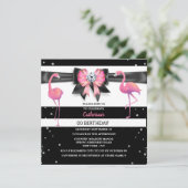 Flamingo roze booglitter IEDERE verjaardagsstreep Kaart (Staand voorkant)
