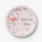 Flamingo Roze bord tekstpapier (Voorkant)