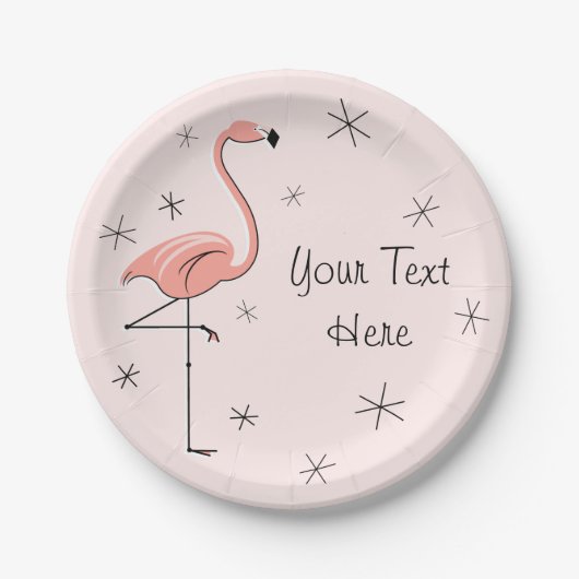Flamingo Roze bord tekstpapier (Voorkant)