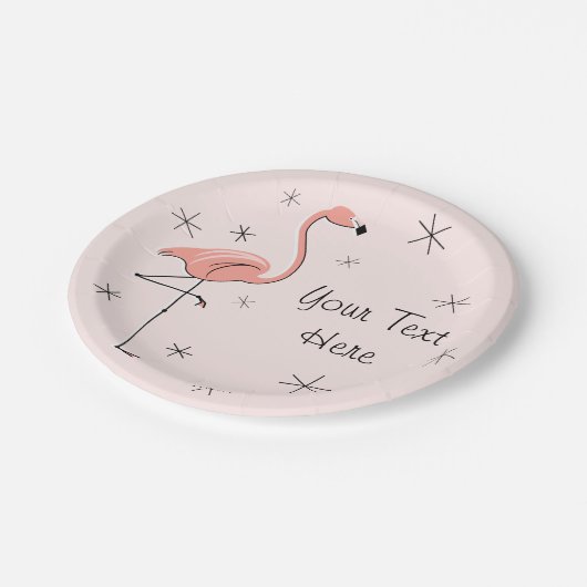 Flamingo Roze bord tekstpapier (Gekanteld)