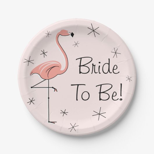 Flamingo Roze bride om te zijn! Papieren bord (Voorkant)