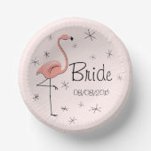 Flamingo roze bruid en datum papieren kommen (Voorkant)