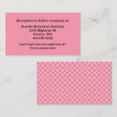 Flamingo Roze Bruiloft Informatie Kaart (Voorkant / Achterkant)