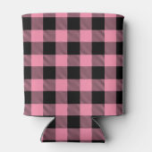 Flamingo Roze Buffalo Geruite Plaid 1I Monogram Blikjeskoeler (Achterkant)