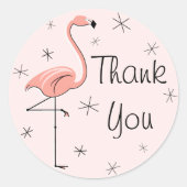 Flamingo Roze Dank u sticker (Voorkant)