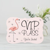 Flamingo Roze de uitnodigingssteun van de "VIP PAS Kaart (Staand voorkant)