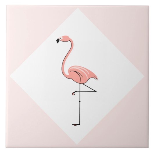 Flamingo Roze Diamant wissel tegel Tegeltje (Voorkant)