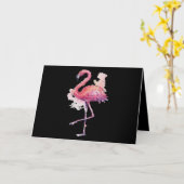 Flamingo Roze Dierenvriend Flamingo Kunst Kaart (Gele Bloem)