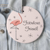 Flamingo Roze 'Fabulous Friend'-knop Ronde Button 6,0 Cm (In situ)