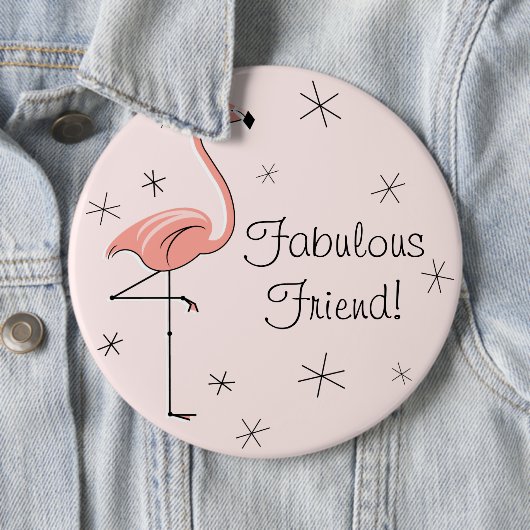 Flamingo Roze 'Fabulous Friend'-knop Ronde Button 6,0 Cm (In situ)