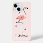 Flamingo Roze 'Fabulous!' iPhone hoesje (Achterkant)