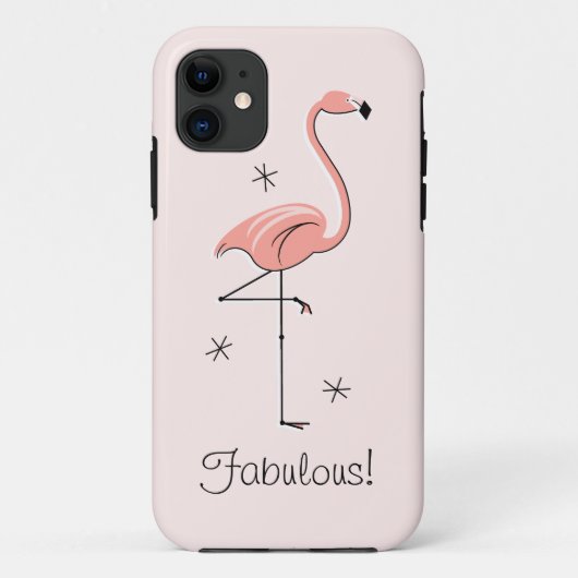 Flamingo Roze 'Fabulous!' iPhone hoesje (Achterkant)