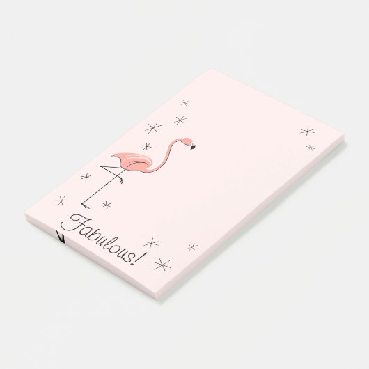 Flamingo Roze "Fabulous!" verticaal Post-it® Notes (Schuin)