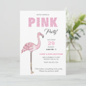 Flamingo Roze Feest Kaart (Staand voorkant)