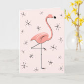 Flamingo Roze feliciteert begroetenkaart Kaart (Gele Bloem)