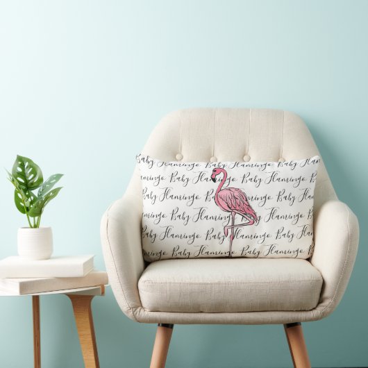 Flamingo | roze flamingo, roze tropische vogel kussen (Stoel)