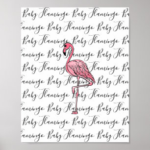Flamingo roze flamingo, roze tropische vogel poster