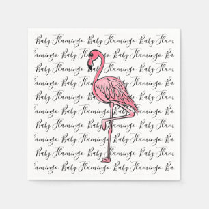 Flamingo   roze flamingo, roze tropische vogel servet