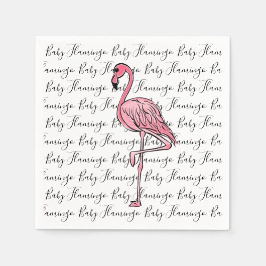 Flamingo | roze flamingo, roze tropische vogel servet (Voorkant)