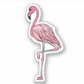 Flamingo | roze flamingo, roze tropische vogel sticker (Voorkant)