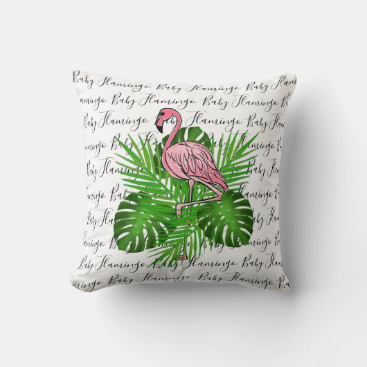 Flamingo, roze flamingo, tropische oerwouden blade kussen (Voorkant)