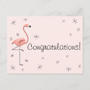 Flamingo Roze "Gefeliciteerd!" briefkaart