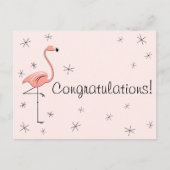 Flamingo Roze "Gefeliciteerd!" briefkaart (Voorkant)