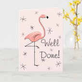 Flamingo Roze Goed gedaan! Flamingo! Kaart (Gele Bloem)