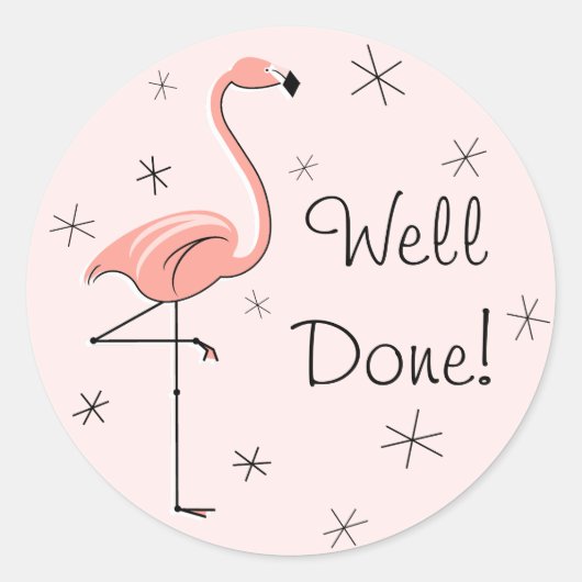 Flamingo Roze goed gedaan! sticker (Voorkant)