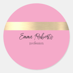 Flamingo Roze Goud Folie Rustieke Nep Ronde Sticker