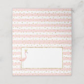 Flamingo roze goudkleurige kleine voedseltent plaatskaartje (Buitenkant ongevouwen)