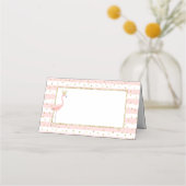 Flamingo roze goudkleurige kleine voedseltent plaatskaartje (Voorkant)