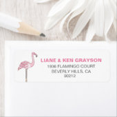 Flamingo Roze Grijs Modern Clean Etiket (Insitu)