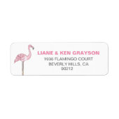 Flamingo Roze Grijs Modern Clean Etiket (Voorkant)