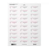 Flamingo Roze Grijs Modern Schoon Etiket (Full Sheet)