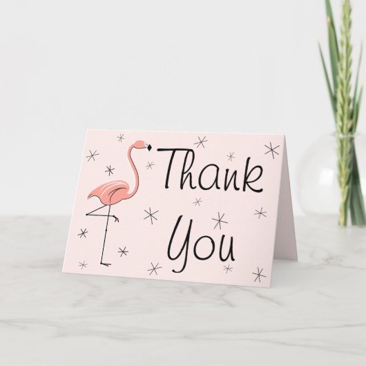 Flamingo Roze Hartelijk dank Bedankkaart (Voorkant)