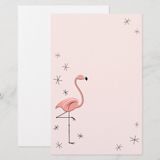 Flamingo Roze kantoorbenodigdheden Briefpapier (Voorkant / Achterkant)