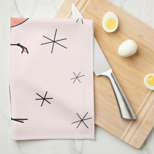 Flamingo Roze keukenhanddoek (Quarter Fold)