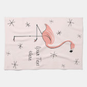 Flamingo Roze keukenhanddoek voor tekst (Horizontaal)
