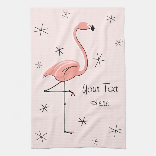 Flamingo Roze keukenhanddoek voor tekst (Verticaal)
